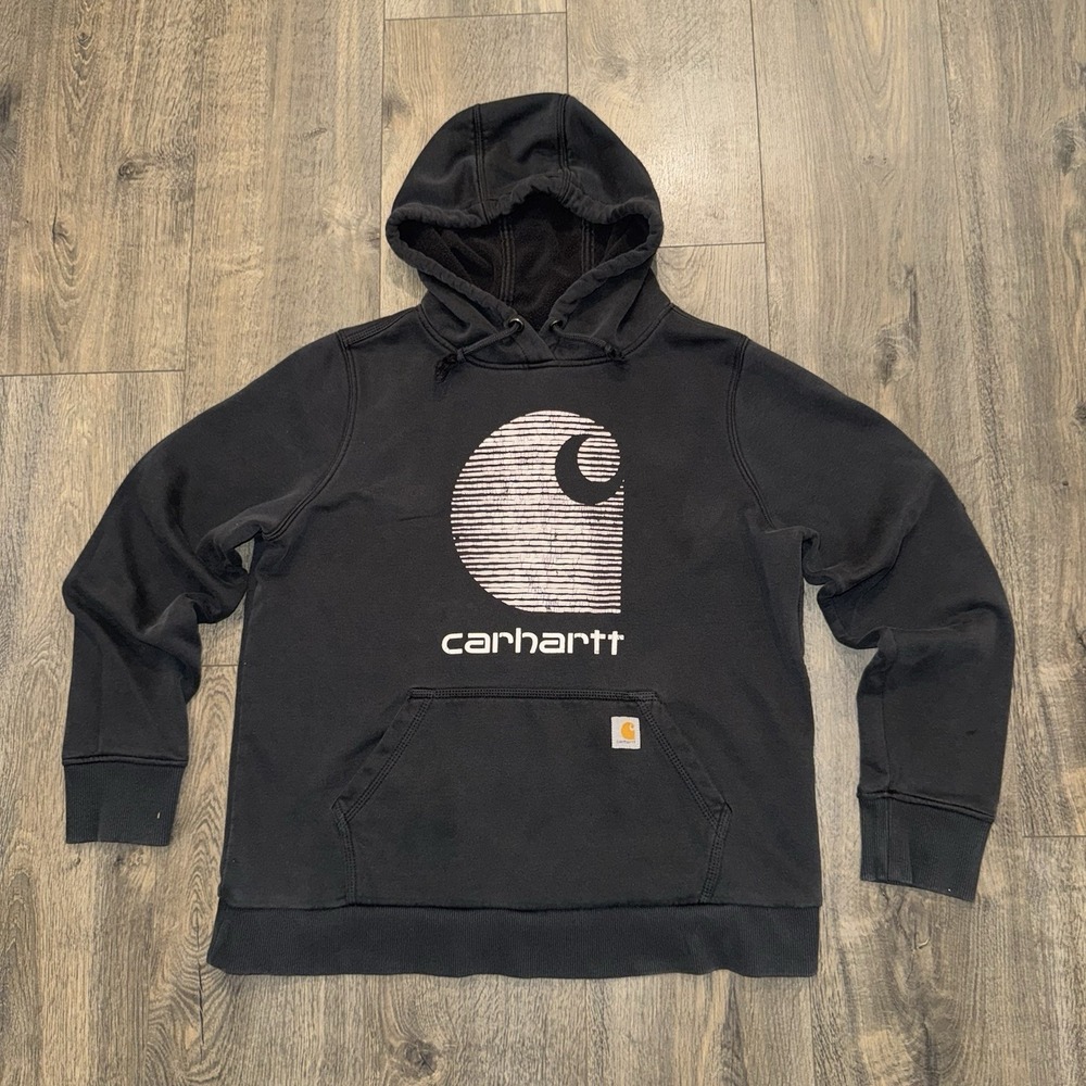 VTG Carhartt Hoodie Men M-L Rain Defender Faded Distressed Sweatshirt Y2K Grunge